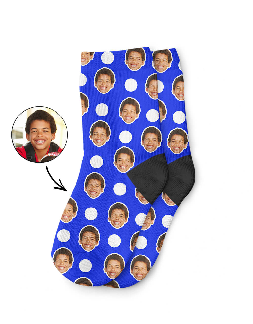 Polka Face Kids Photo Socks