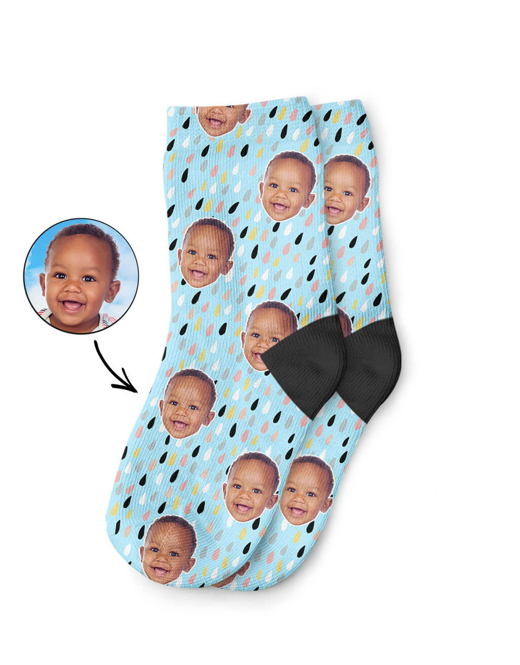 Raindrops Pattern Kids Socks