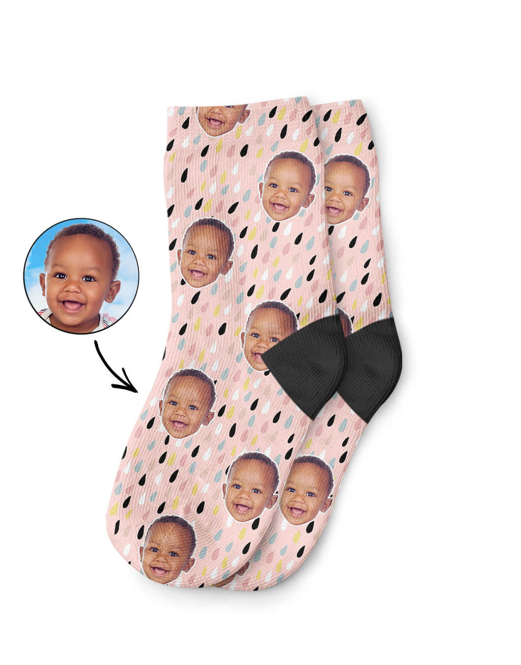 Custom Raindrops Pattern Kids Socks