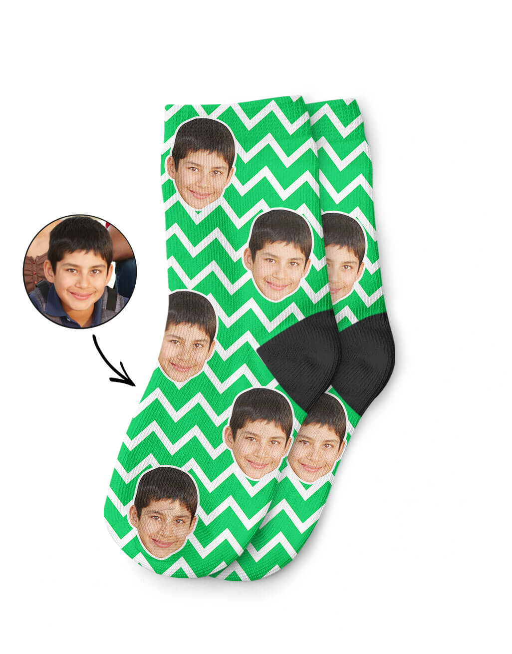 Custom Zig Zag Kids Socks