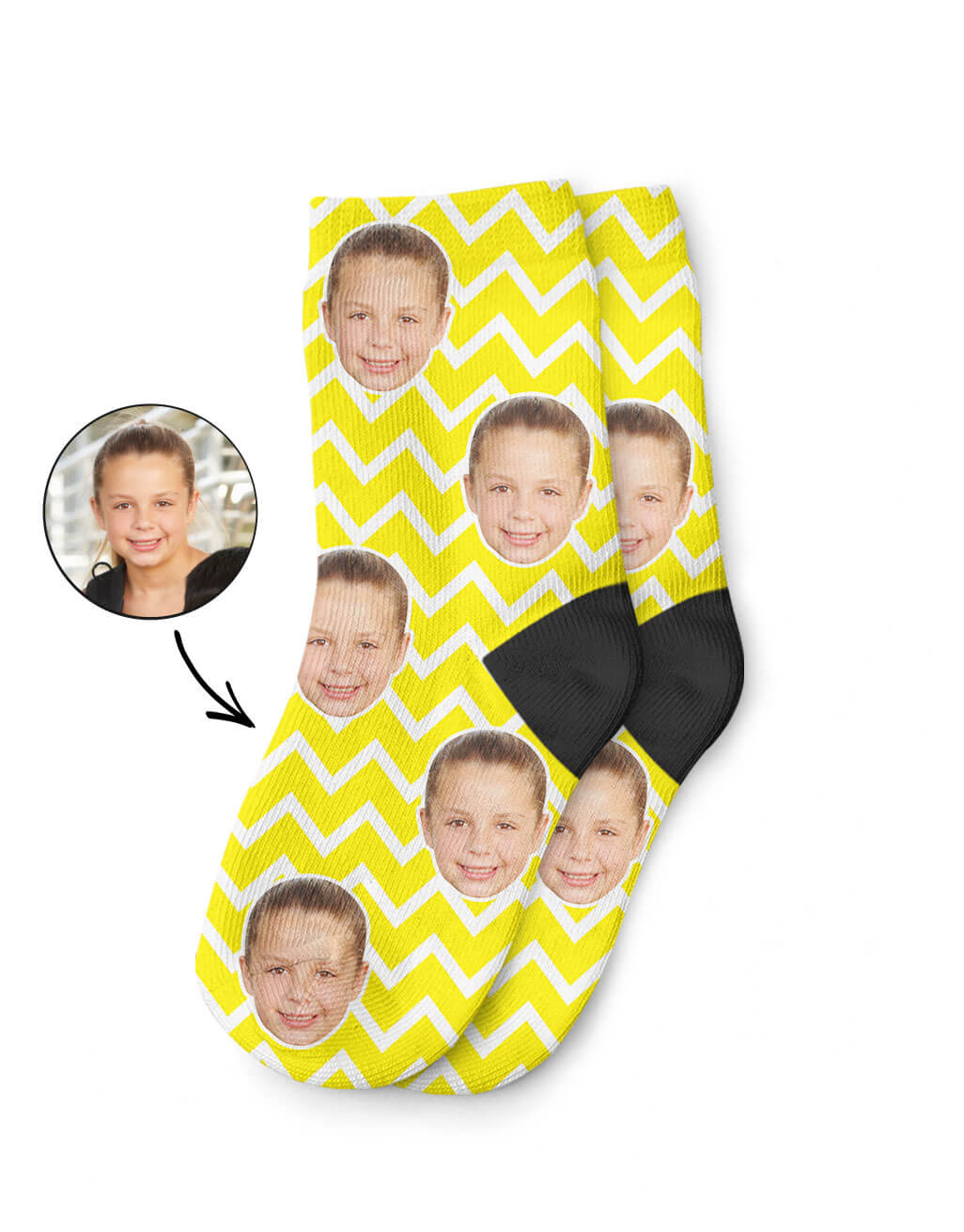 Zig Zag Children's Socks With Face On