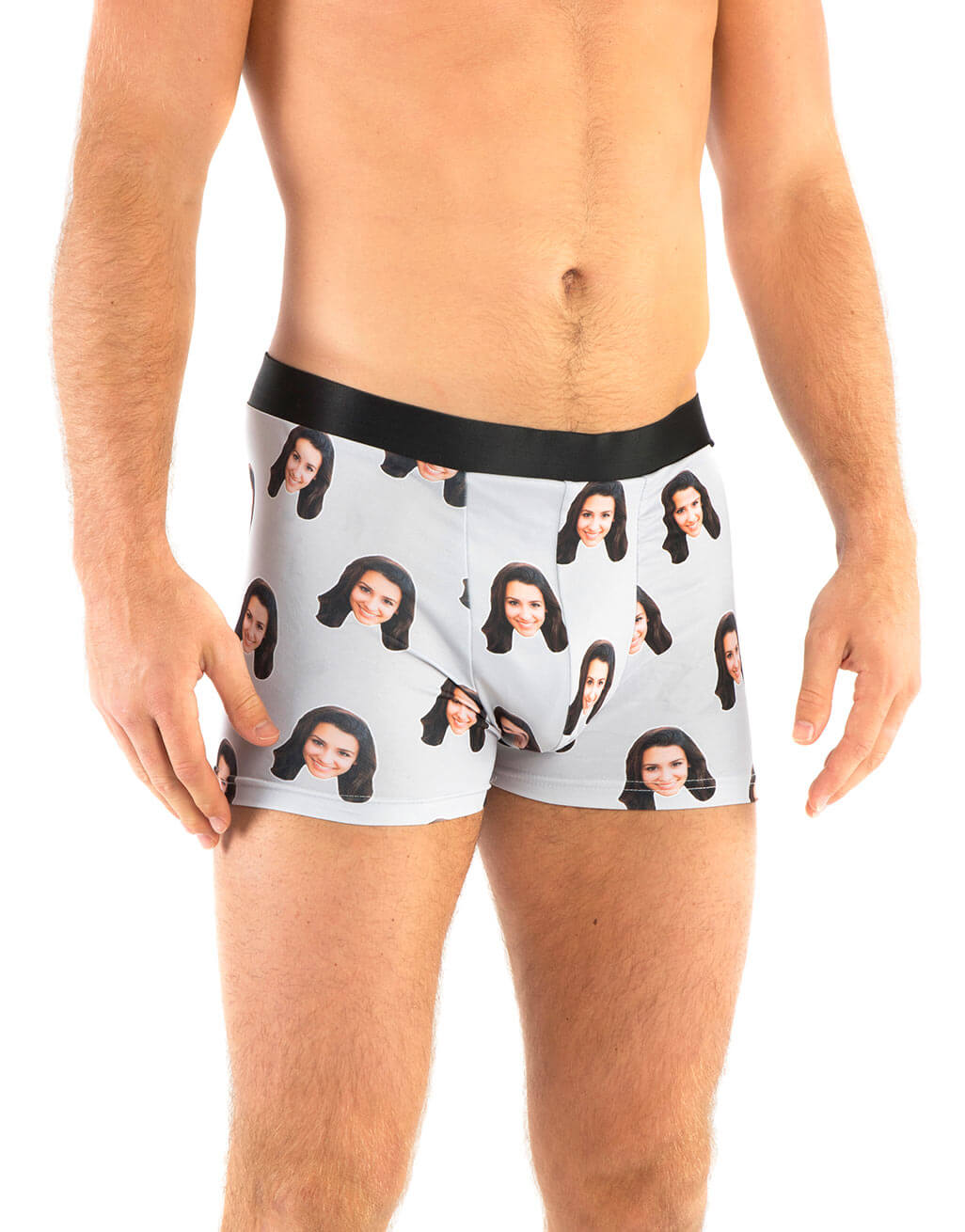 Custom Face Boxer Briefs for Men, Peronalized Photo Red Lip