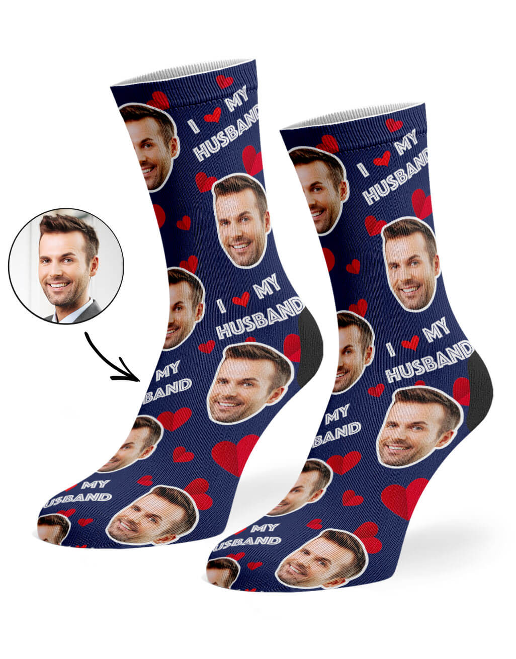 I Love My Husband Custom Socks