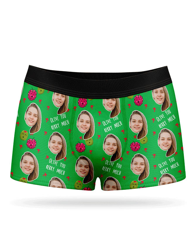 Olive You Berry Much Custom Boxers - Personalized Boxers – Super Socks
