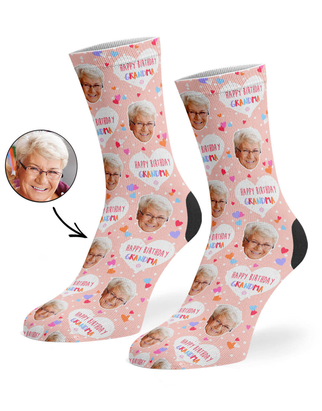 Happy Birthday Grandma Custom Socks