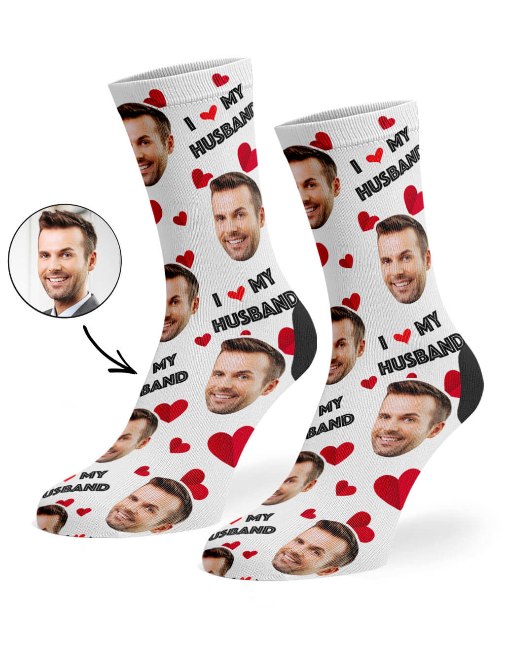 I Love My Husband Custom Socks